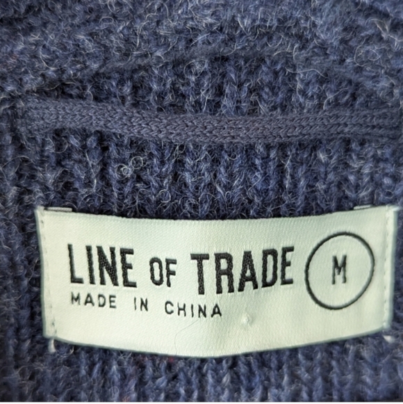 NWOT Line of Trade The Dockside Shawl Cardigan Medium 100% Shetland Wool - Picture 6 of 9